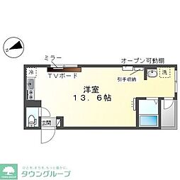 パルティール ワンルームの間取図画像