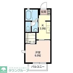 レフィナードビビエンダ 1Kの間取図画像