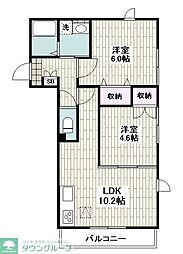 エストレージャ開成 2LDKの間取図画像