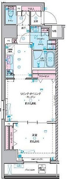 GENOVIA 東神田 green veil 812｜東京都千代田区東神田２丁目(賃貸マンション1LDK・8階・42.66㎡)の写真 その2