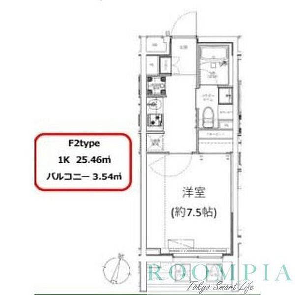 ジェノヴィア学芸大学 307｜東京都目黒区目黒本町２丁目(賃貸マンション1K・3階・25.46㎡)の写真 その2