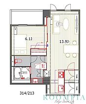 フロンティアテラス目黒 314 ｜ 東京都目黒区下目黒１丁目4-4（賃貸マンション1LDK・3階・49.75㎡） その2