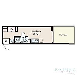 LOTUS TOGOSHIGINZA 3階ワンルームの間取り