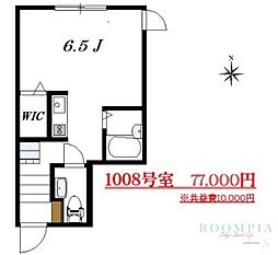 ザ・クラス大岡山 1階ワンルームの間取り
