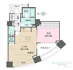 パークハウスオータワー 1LDKの間取図画像