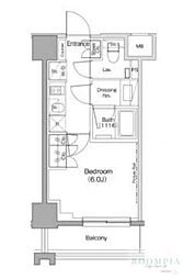 ザ・パークハビオ目黒レジデンス 1Kの間取図画像