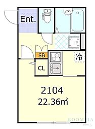 フリージア西小山 1Kの間取図画像