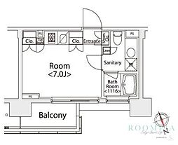 カスタリア戸越 ワンルームの間取図画像