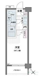 エコロジー都立大学レジデンス 1Kの間取図画像