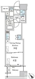 レガシス中目黒 1LDKの間取図画像