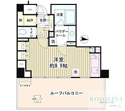 パークアクシス白金台南 ワンルームの間取図画像