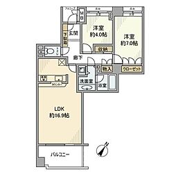 碑文谷ヒルズサレジオ通り 2LDKの間取図画像