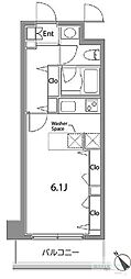 カスタリア中目黒 ワンルームの間取図画像
