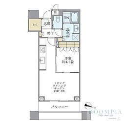 ブリリアタワーズ目黒ノースレジデンス 1LDKの間取図画像