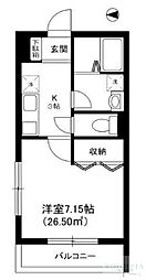 グラッセア馬事公苑第2 1Kの間取図画像