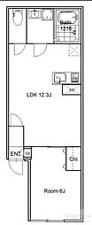 目黒区下目黒3丁目マンション 1LDKの間取図画像