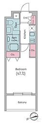 レジディア祐天寺 1Kの間取図画像