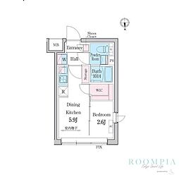デュオメゾン都立大学 1DKの間取図画像