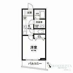 サンタグリュス・武蔵小山 1Kの間取図画像