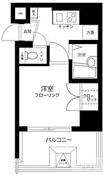 アヴィニティー品川戸越 1Kの間取図画像
