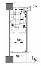 パークハビオ武蔵小山 1Kの間取図画像