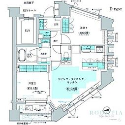 ザ・パークハウス代官山レジデンス 2LDKの間取図画像