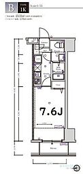 XEBEC西蒲田 1Kの間取図画像