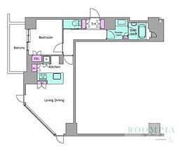 レジディアタワー目黒不動前 1LDKの間取図画像