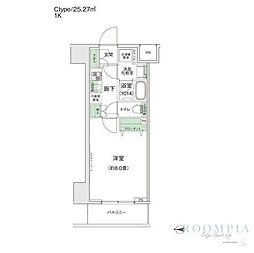 スタイリオ蒲田2 1Kの間取図画像