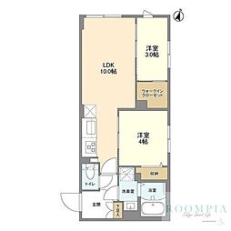 ウェルスクエア駒場東大前 2LDKの間取図画像