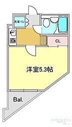 ヒルズ代官山 1Kの間取図画像