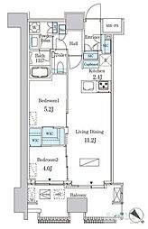 レガシス中目黒 2LDKの間取図画像
