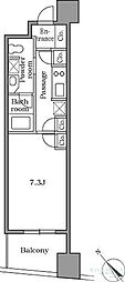 レジディア恵比寿2 1Kの間取図画像