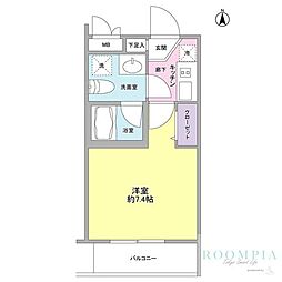 サンフラット 1Kの間取図画像