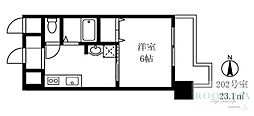 ハピネス池尻 1Kの間取図画像