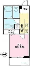 ルナリア大森町 1Kの間取図画像