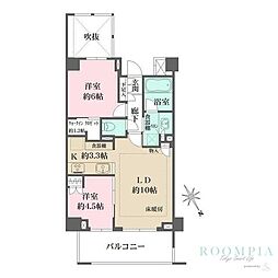 ザ・パークハウス上目黒ピアース 2LDKの間取図画像