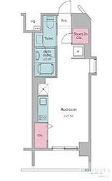 レジディア中目黒2 ワンルームの間取図画像
