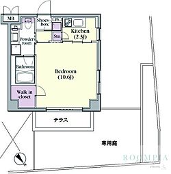 プラチナコート中目黒 1Kの間取図画像