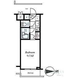 ルーブル三軒茶屋 1Kの間取図画像