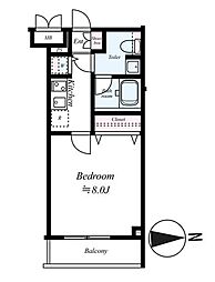 REALIZEKAMATA 1Kの間取図画像
