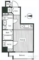 アーバイル三軒茶屋 ワンルームの間取図画像