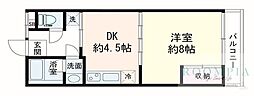 TKハイム 1DKの間取図画像