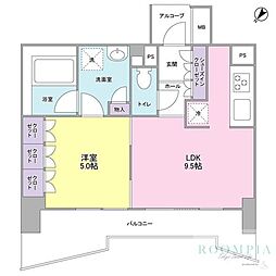 LaSante五反田 1LDKの間取図画像