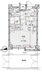 シンシア学芸大学セカンドステージ ワンルームの間取図画像