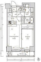 Logshinagawasuns 1LDKの間取図画像