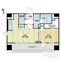 フレシア中目黒 1LDKの間取図画像