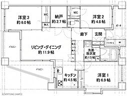 グランパレス白根 3SLDKの間取図画像