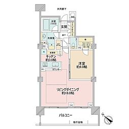 パークホームズ品川ザレジデンス 1LDKの間取図画像