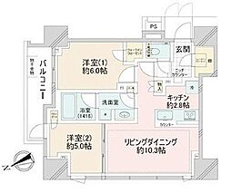 東京ベイシティタワー 2LDKの間取図画像